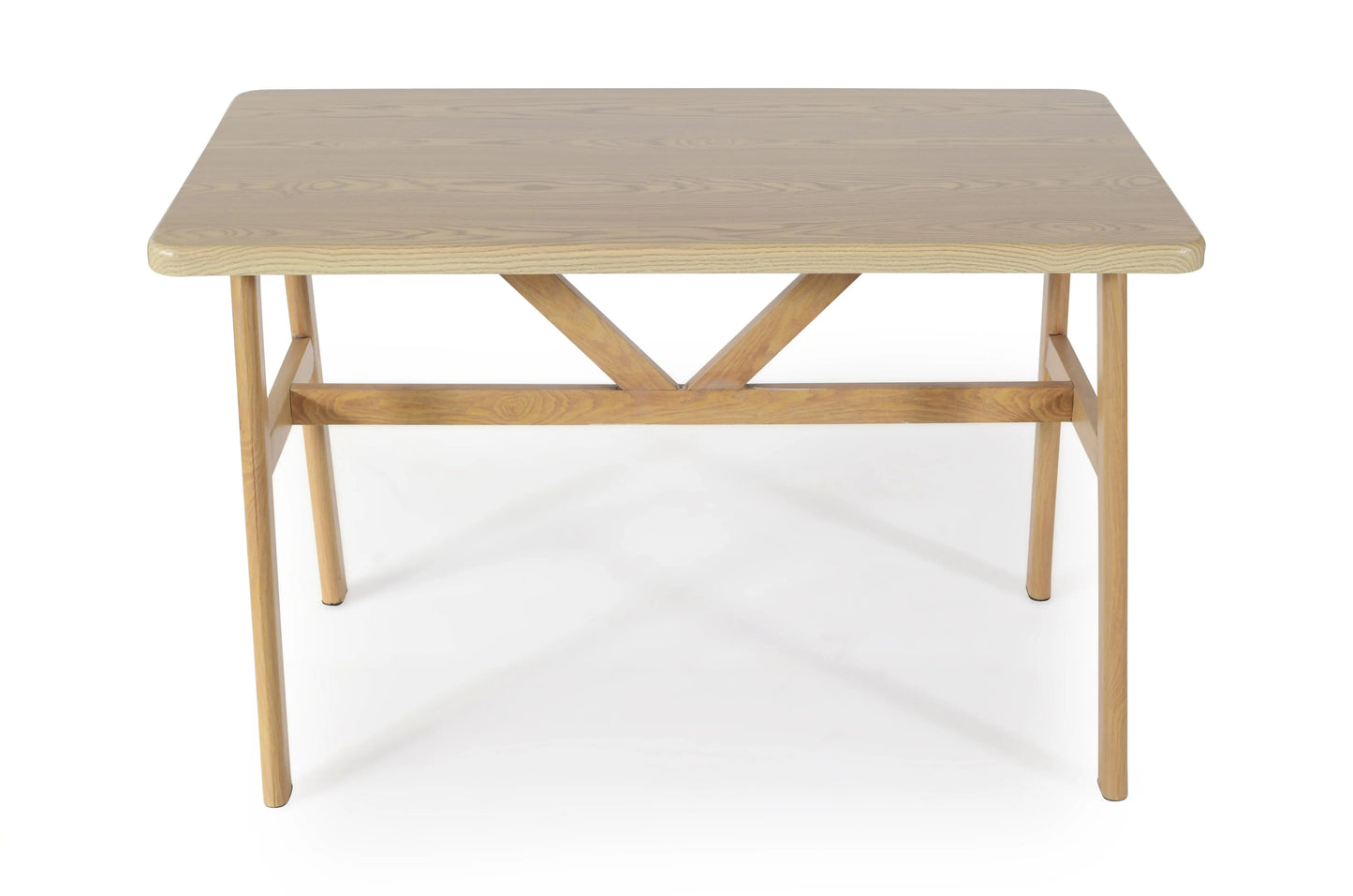 6 Seater Dining Table – Natural Finish Modern Rectangular Table Furniza