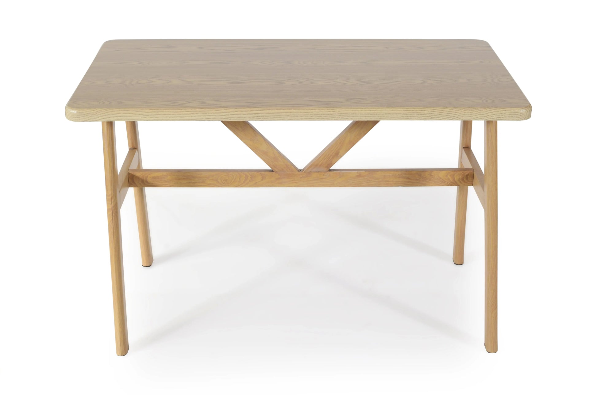 6 Seater Dining Table – Natural Finish Modern Rectangular Table Furniza