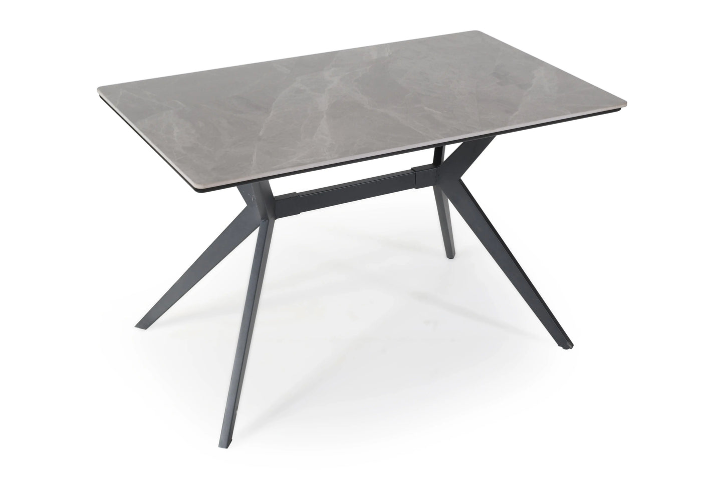 6 Seater dining table with Marble Finish top – Modern Rectangular Table with Iron Base FURNIZA