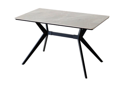 4 Seater Dining Table Set with Grey Marble-Finish Top - with 4 chair