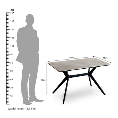 Luxury 4 Seater Dining Table Set with Marble Finish Top