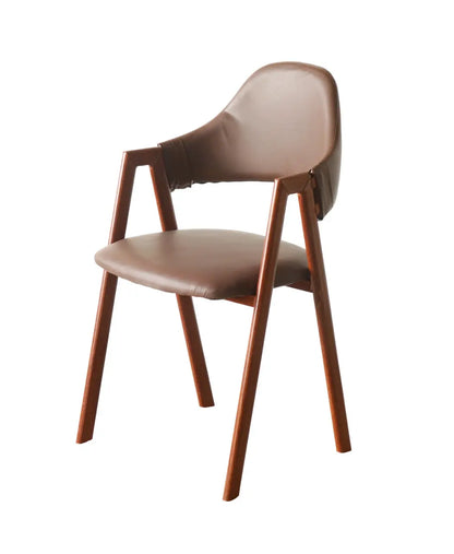 Contemporary Iron Frame Chair with Brown Leatherette Upholstery FURNIZA