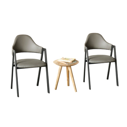 Modern Grey Leatherette Chair with Sturdy Iron Frame (Set of 4 Chairs) Furniza