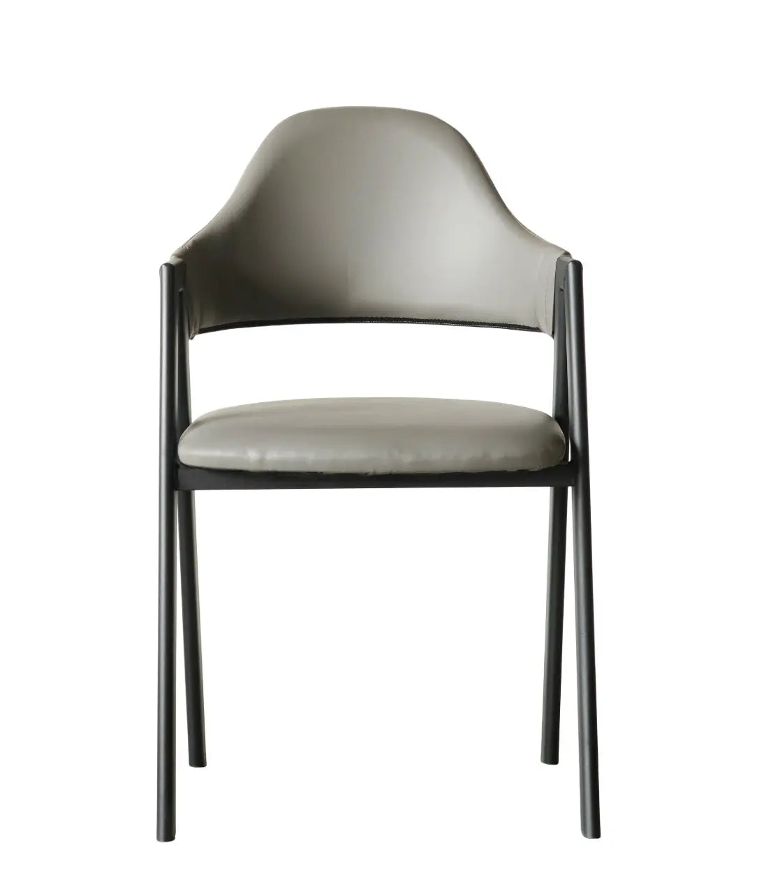 Modern Grey Leatherette Chair with Sturdy Iron Frame Furniza