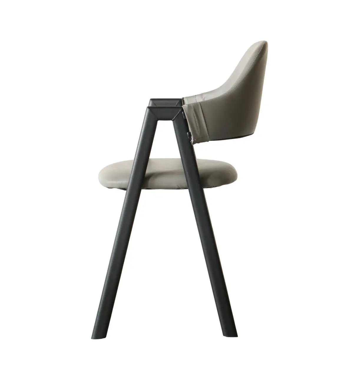 Modern Grey Leatherette Chair with Sturdy Iron Frame Furniza