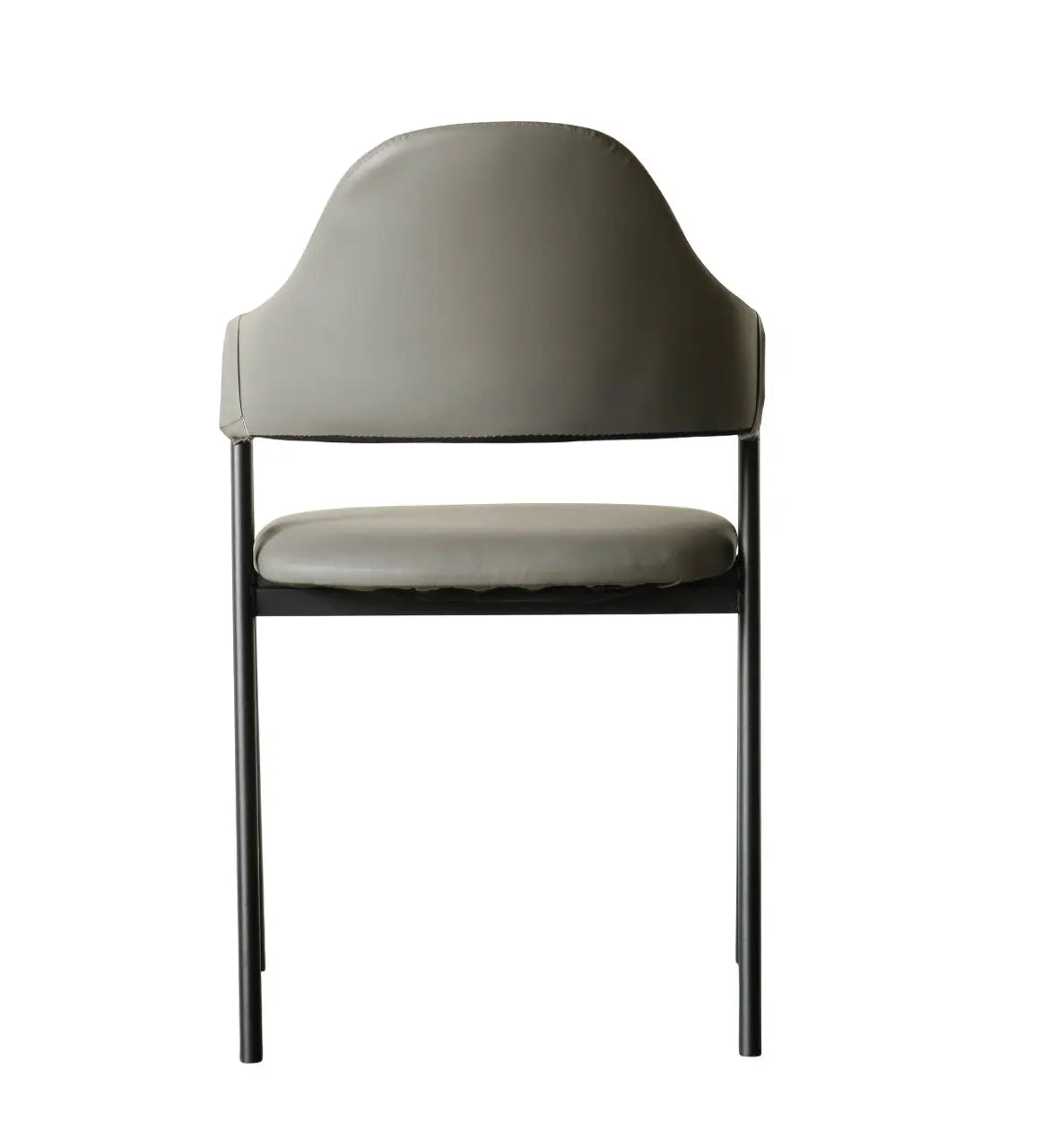 Modern Grey Leatherette Chair with Sturdy Iron Frame Furniza