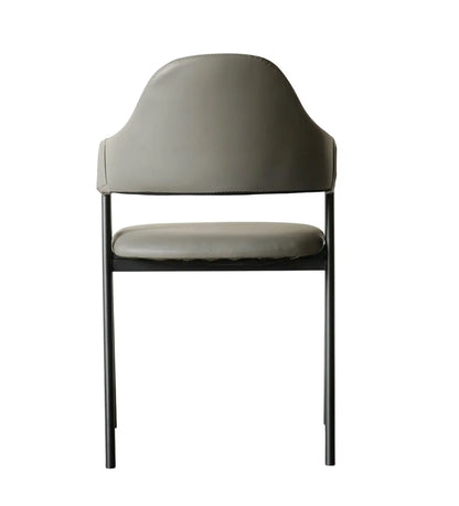 Modern Grey Leatherette Chair with Sturdy Iron Frame Furniza