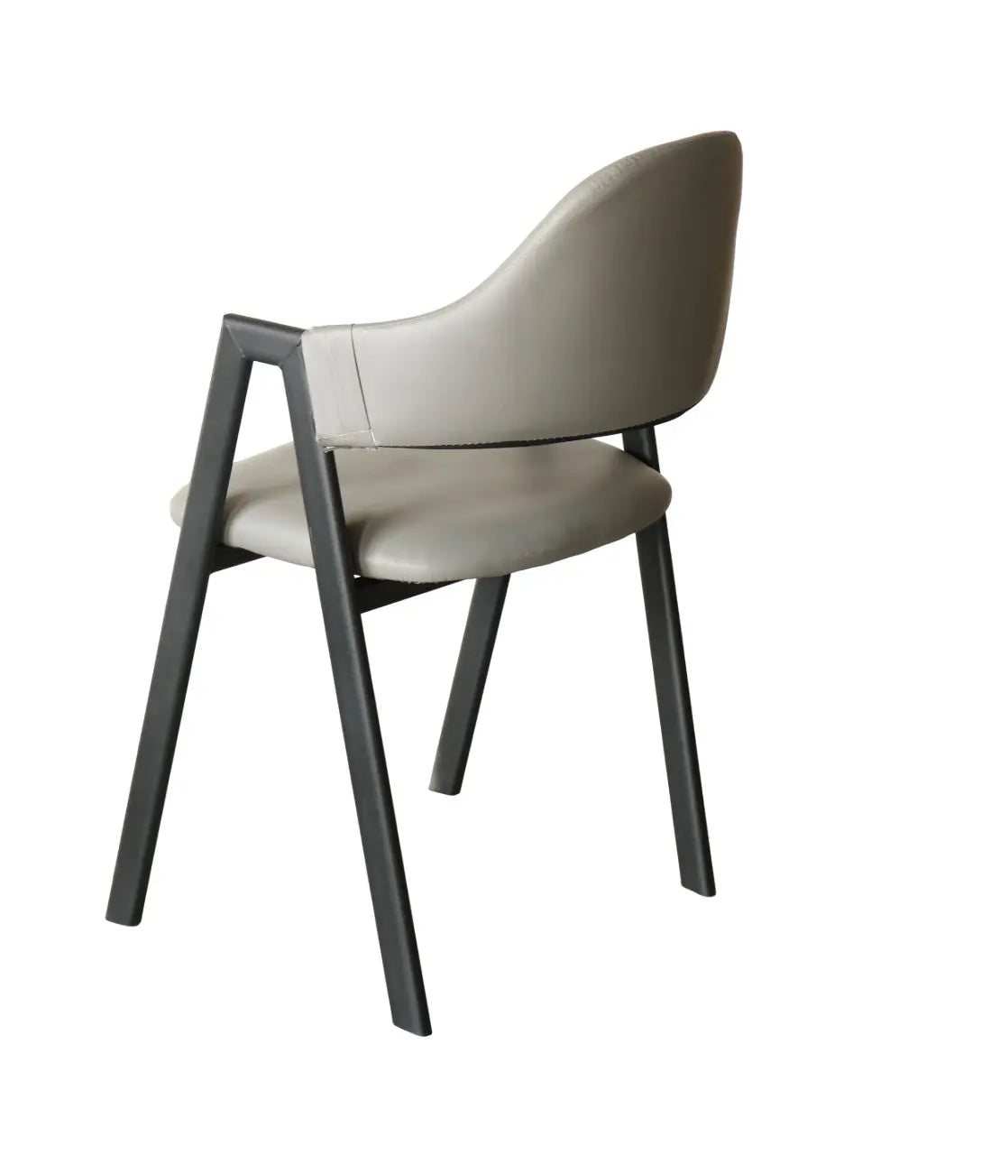 Modern Grey Leatherette Chair with Sturdy Iron Frame Furniza