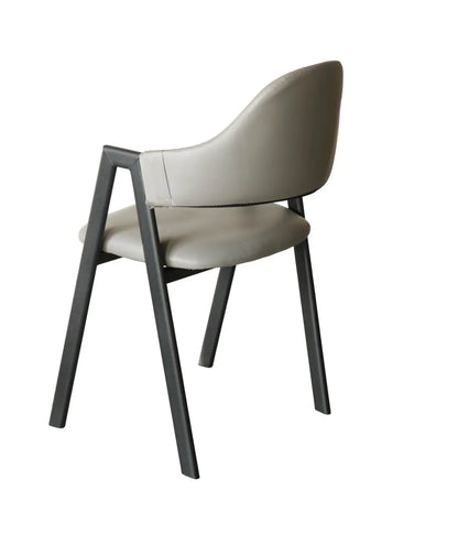 Modern Grey Leatherette Chair with Sturdy Iron Frame Furniza