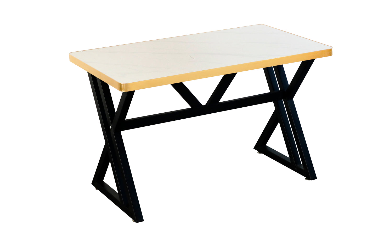 Modern 4 Seater Marble finish Dining Table Set with Upholstered Chairs