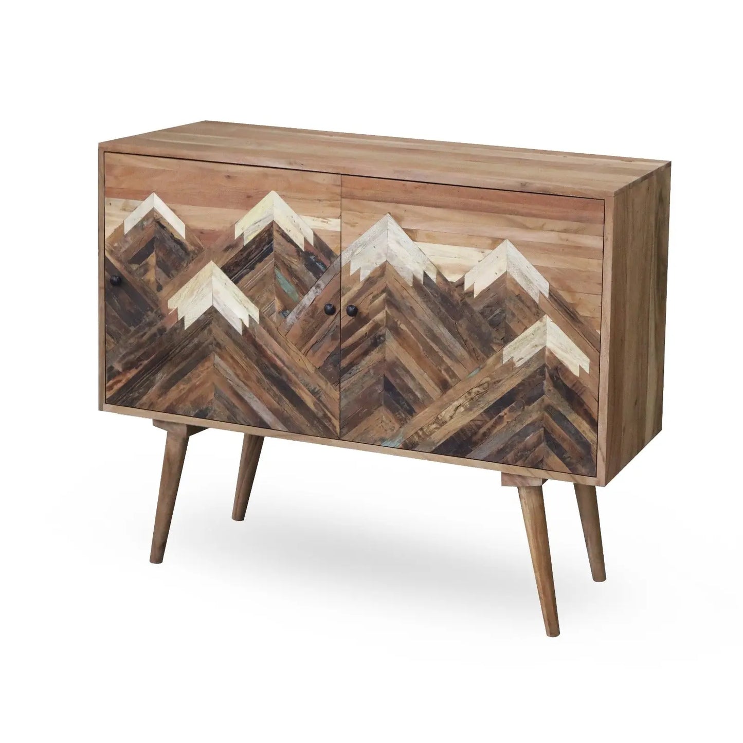 Acacia Wood 2 Door Sideboard – Mountain Pattern Design FURNIZA