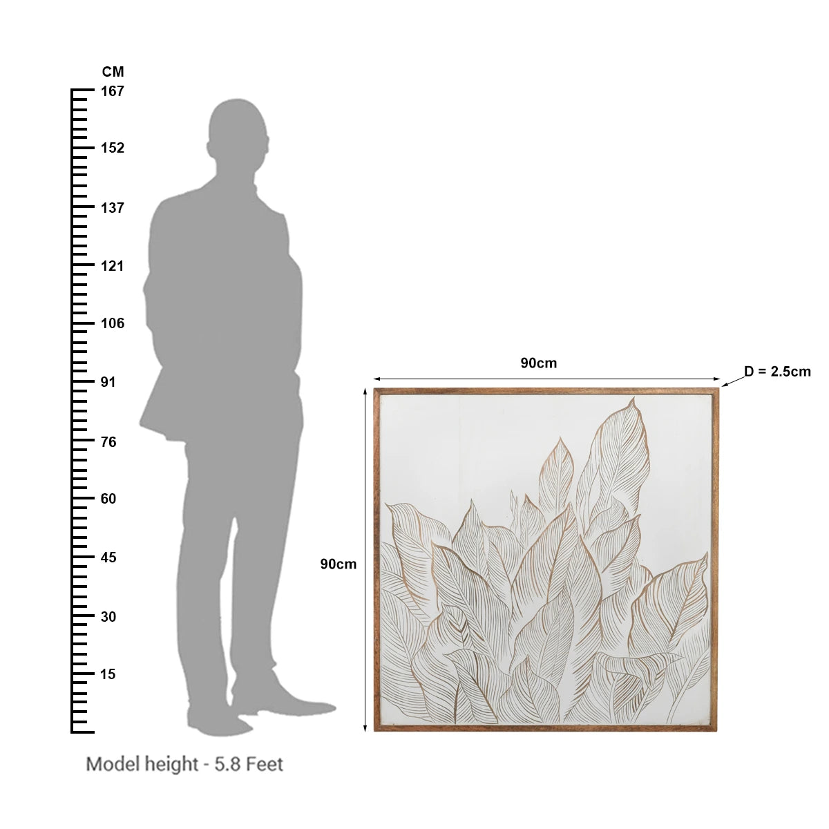 Modern White Wall Panel with Hand-Carved Leaf Design - Furniza