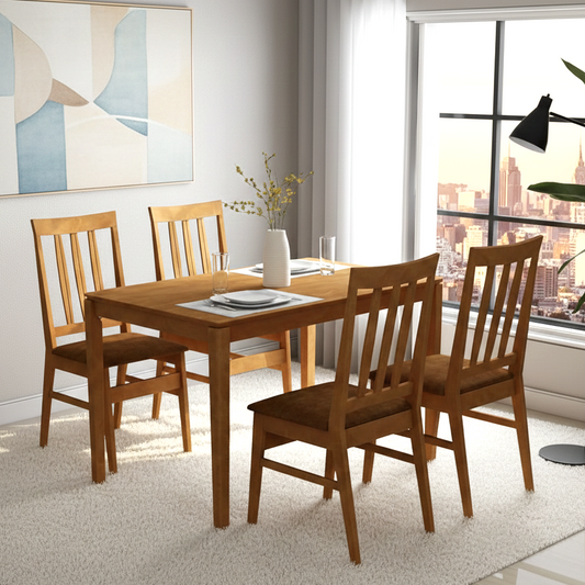 The Elara – 4-Seater Modern Sheesham Wood Dining Set