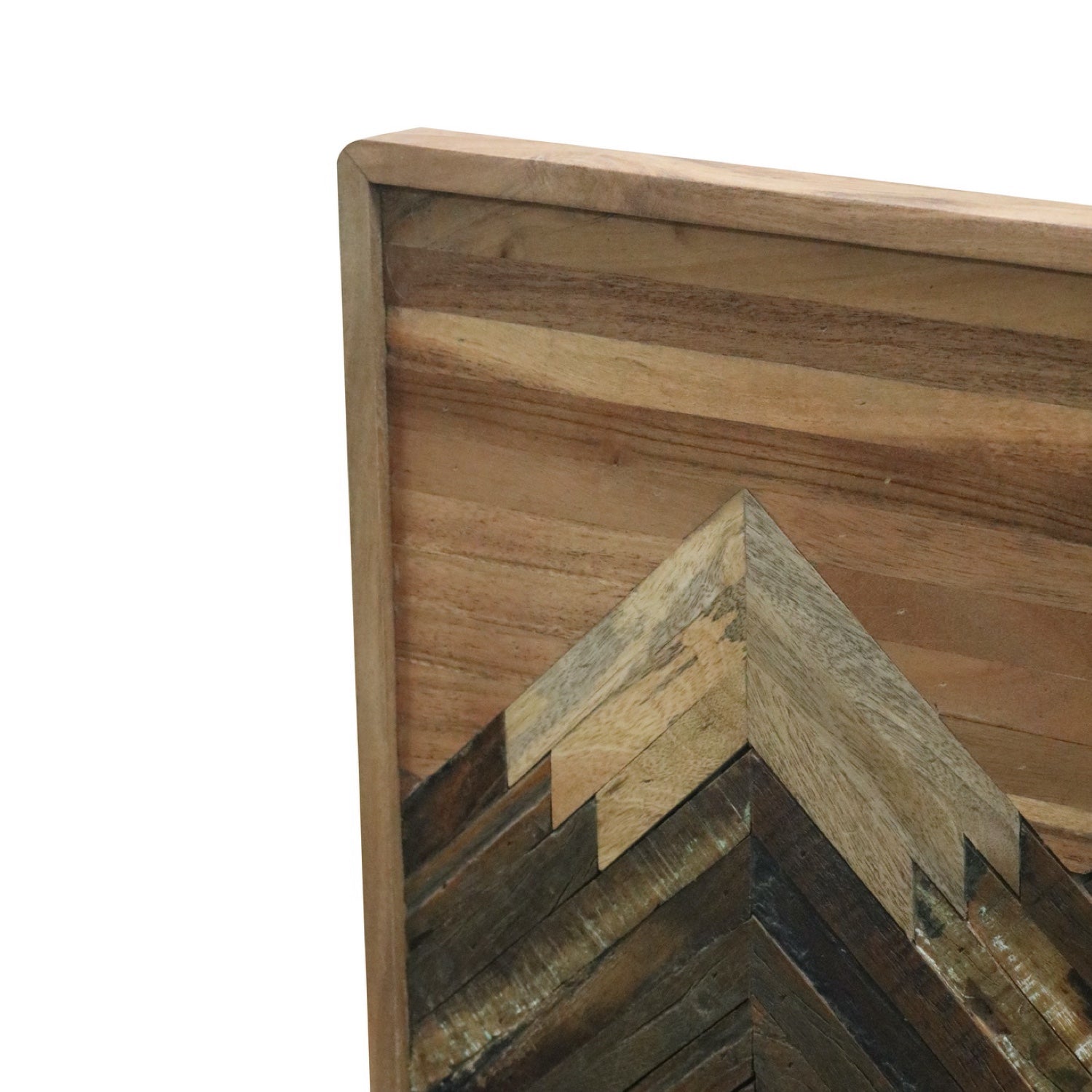 Solid Acacia Wood Wall Panel | Hand-Made Mountain Design Wooden Wall Art | Natural Finish Decorative Wall Hanging - Furniza