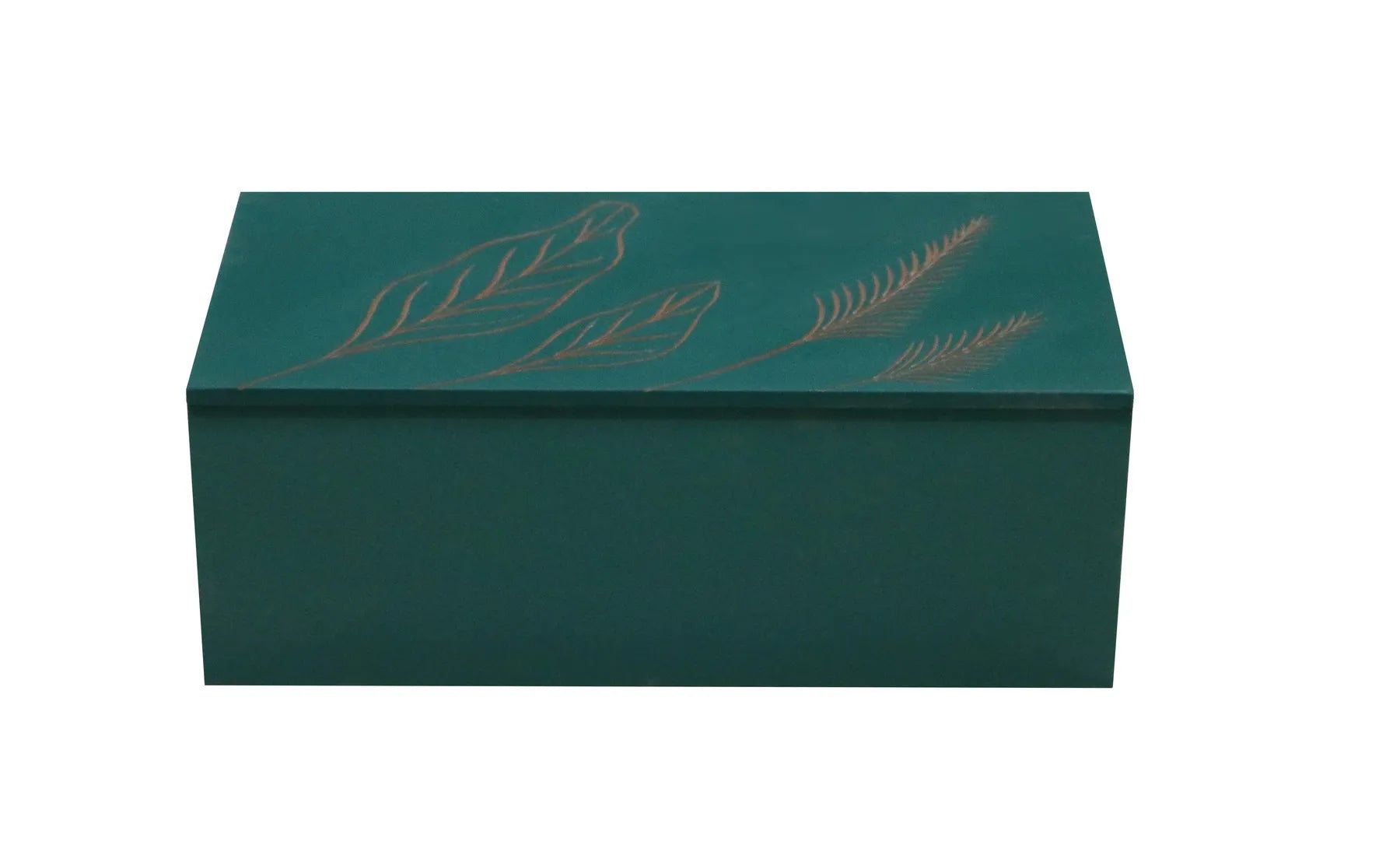 Sage Green Hand-Carved Leaf Design MDF Storage Box – Decorative Multi-Use Wooden Organizer for Jewelry, Keepsakes & Home Décor - Furniza