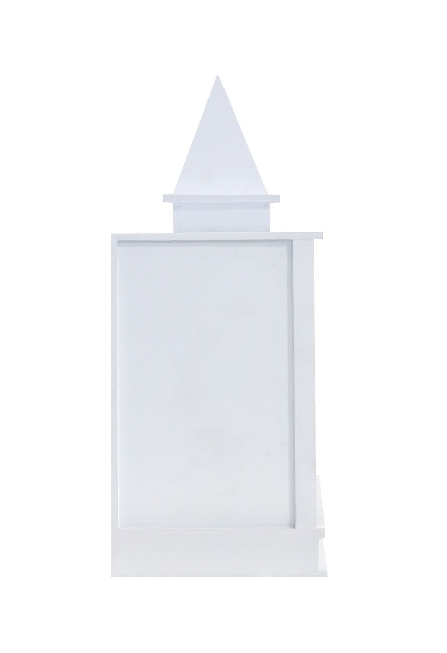 White Finish Traditional Wooden Pooja Mandir for Home | Compact & Lightweight MDF Temple - Furniza