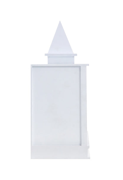 White Finish Traditional Wooden Pooja Mandir for Home | Compact & Lightweight MDF Temple - Furniza