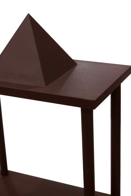 Traditional Brown MDF Wooden Temple with Shikhara Top – Compact Open Pooja Mandir - Furniza