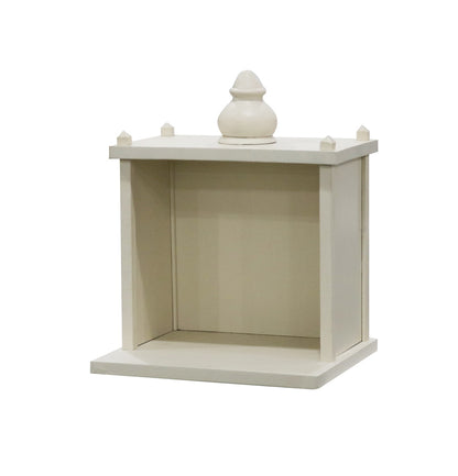 Traditional Pale White MDF Wall Mount Temple with Goombaj Top - Furniza