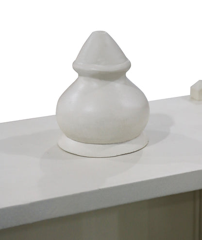 Traditional Pale White MDF Wall Mount Temple with Goombaj Top - Furniza