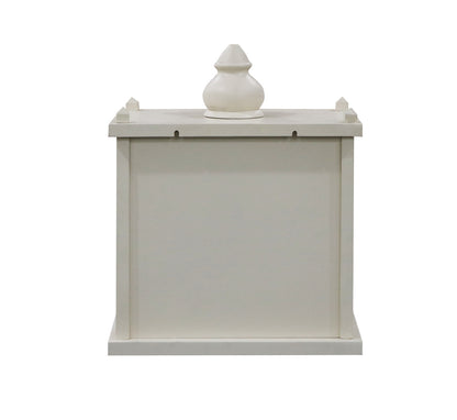 Traditional Pale White MDF Wall Mount Temple with Goombaj Top - Furniza