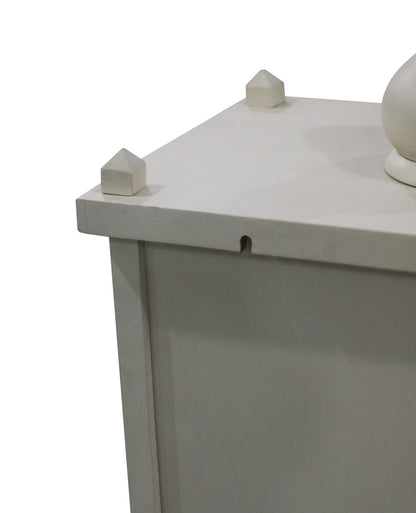 Traditional Pale White MDF Wall Mount Temple with Goombaj Top - Furniza