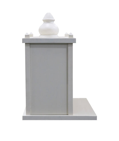 Traditional Pale White MDF Wall Mount Temple with Goombaj Top - Furniza