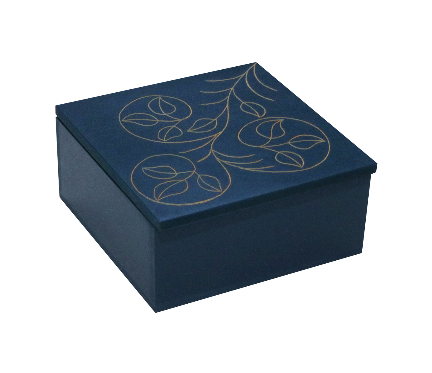 Handcrafted Wooden Jewellery Box with Leaf Design & Inner Tray