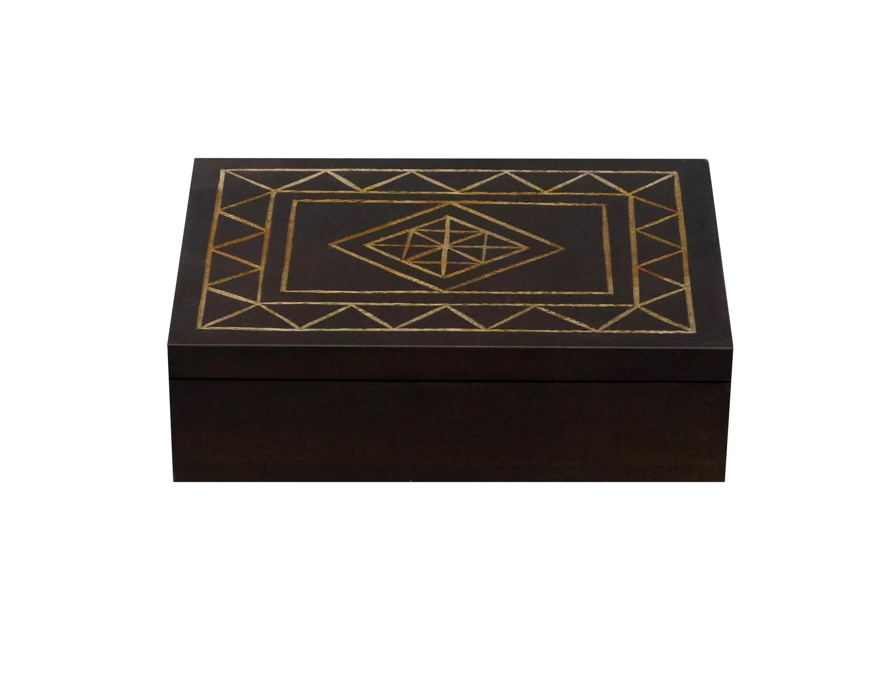 Decorative Black MDF Storage Box with Hand-Carved Geometric Design – Wooden Organizer for Jewelry, Keepsakes & Home Décor - Furniza