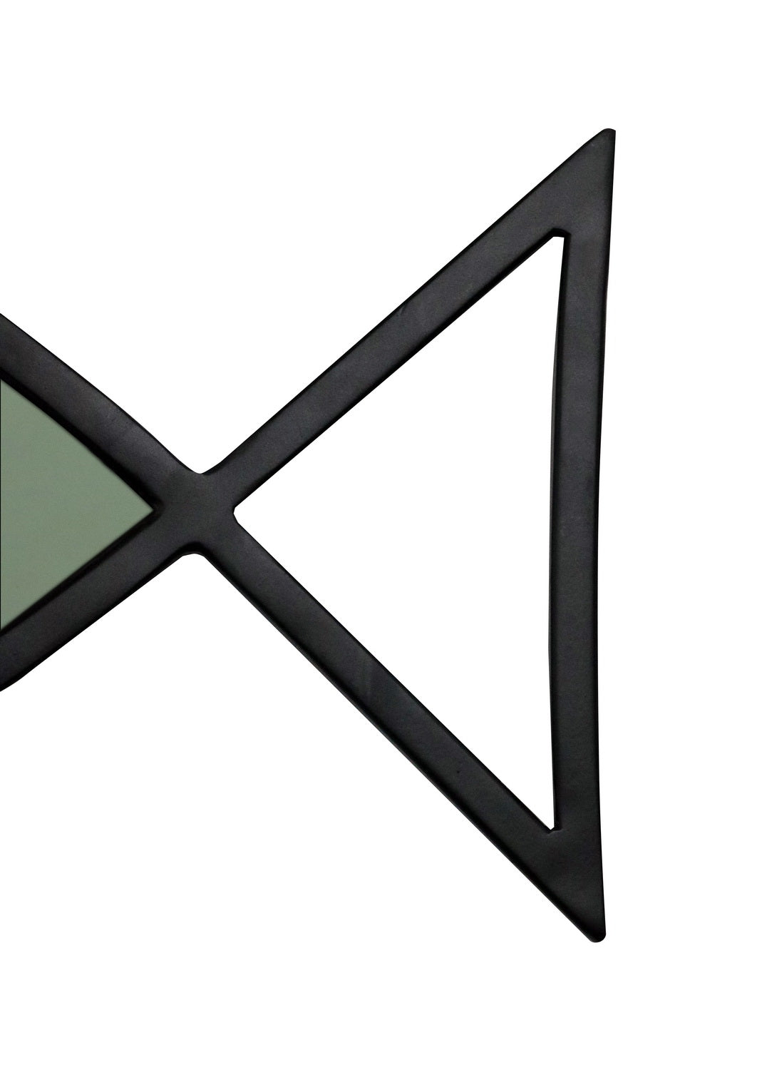 Decorative Wall Mirror with Fish Shape Big Iron Frame, Black Finish – Nautical Coastal Style Accent Mirror for Living Room, Bedroom, Bathroom - Furniza