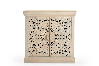 Himalaya Finish Hand-Carved 2-Door Cabinet – Artistic Storage