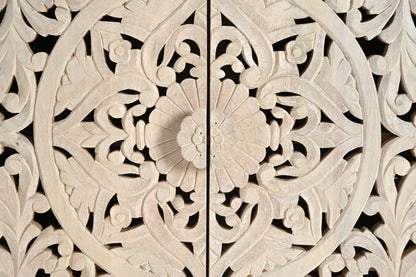 Himalaya Finish Hand-Carved 2-Door Cabinet – Artistic Storage