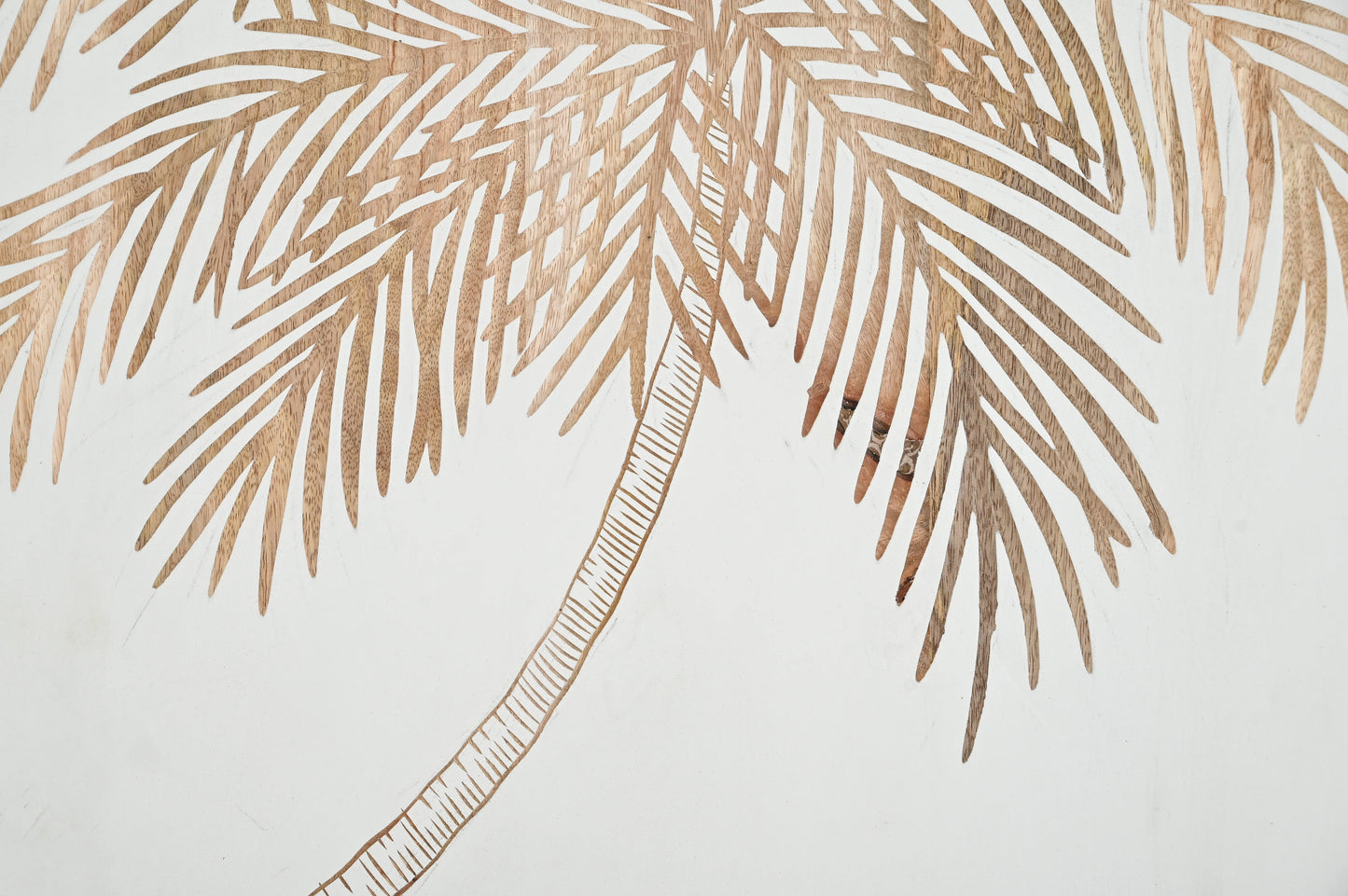 Hand-Carved Palm Tree Wall Panel in Solid Wood – Tropical Décor Accent