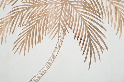 Hand-Carved Palm Tree Wall Panel in Solid Wood – Tropical Décor Accent