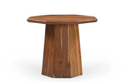 Solid Wood 4-Seater Dining Table with Octagonal Top – Natural Finish