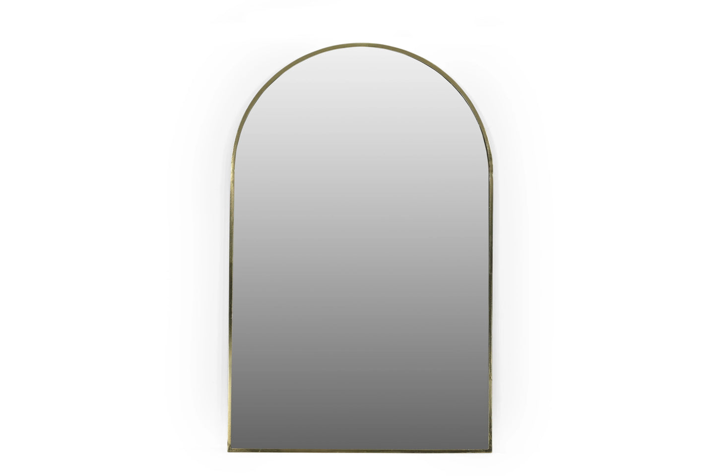 Arched Wall Mirror with   Frame – Antique Brass Finish FURNIZA