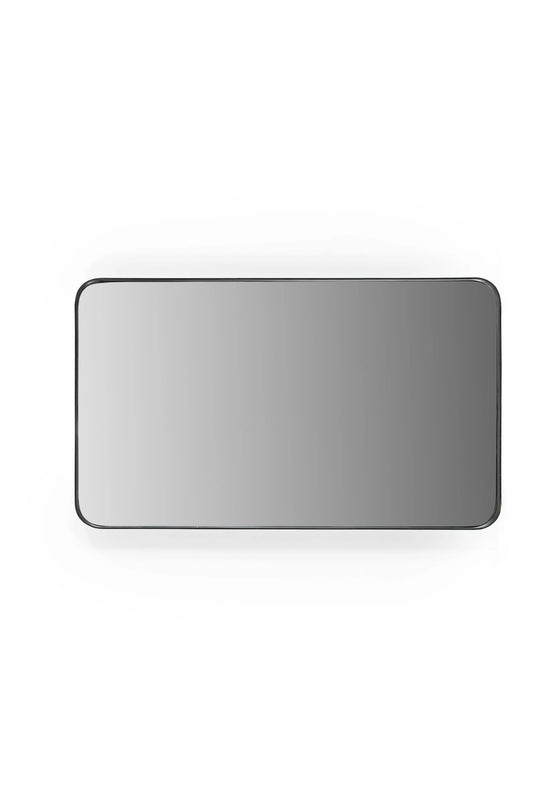 Rectangular  Mirror with Rounded Black Frame FURNIZA