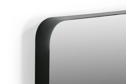 Rectangular  Mirror with Rounded Black Frame FURNIZA