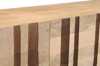 4-Door Solid Wood Sideboard with Hand-Carved Arch Pattern