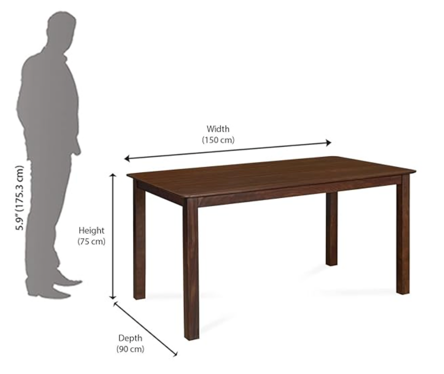 The Verona Dining Set – 6-Seater Set in Sheesham Wood and Dark Brown Finish