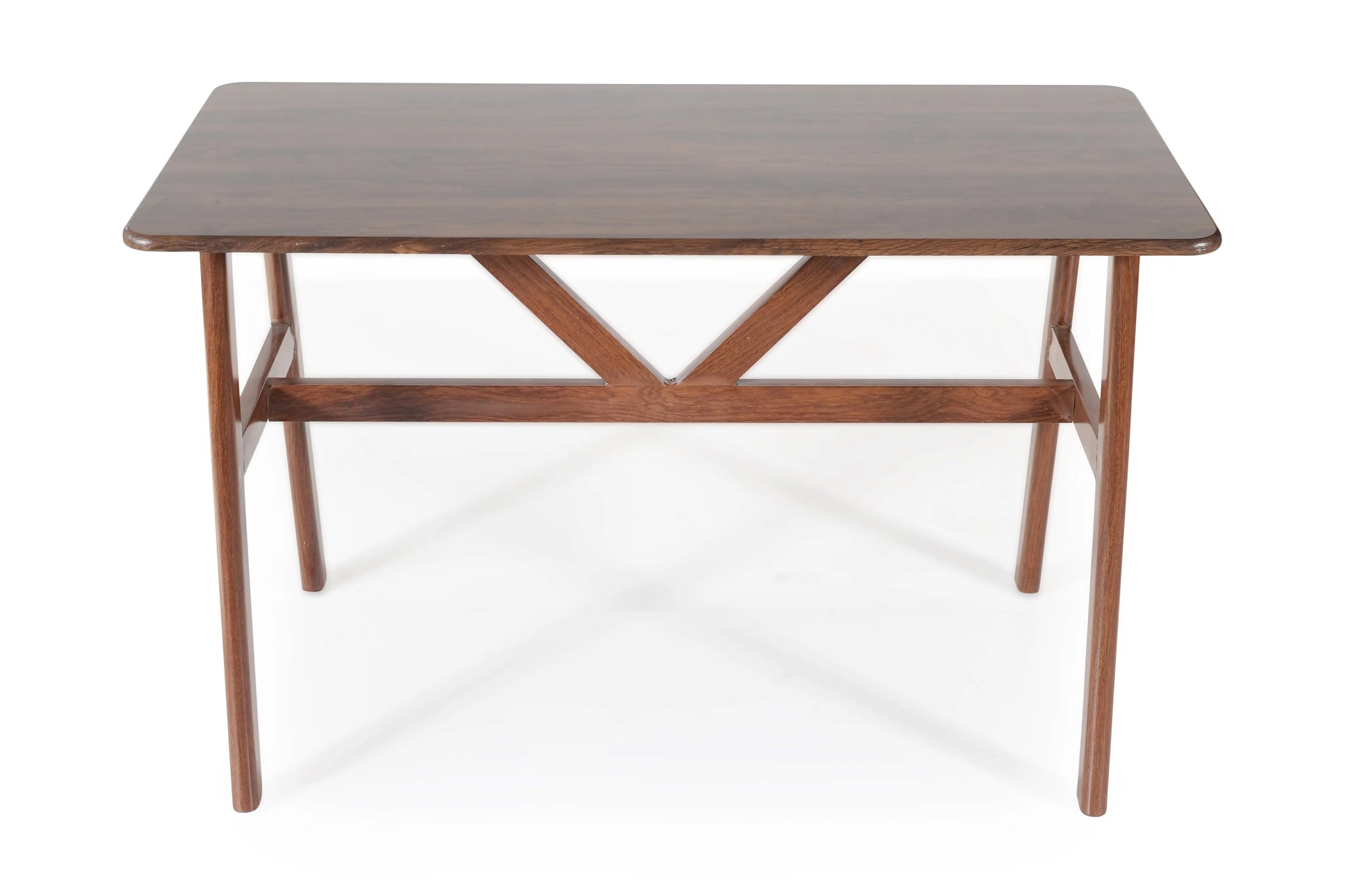 6 Seater Walnut Finish Solid Wood Dining Table – Modern Rectangular Design FURNIZA