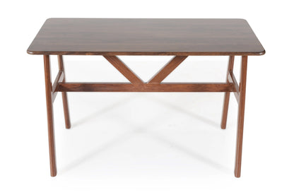 6 Seater Walnut Finish Solid Wood Dining Table – Modern Rectangular Design FURNIZA