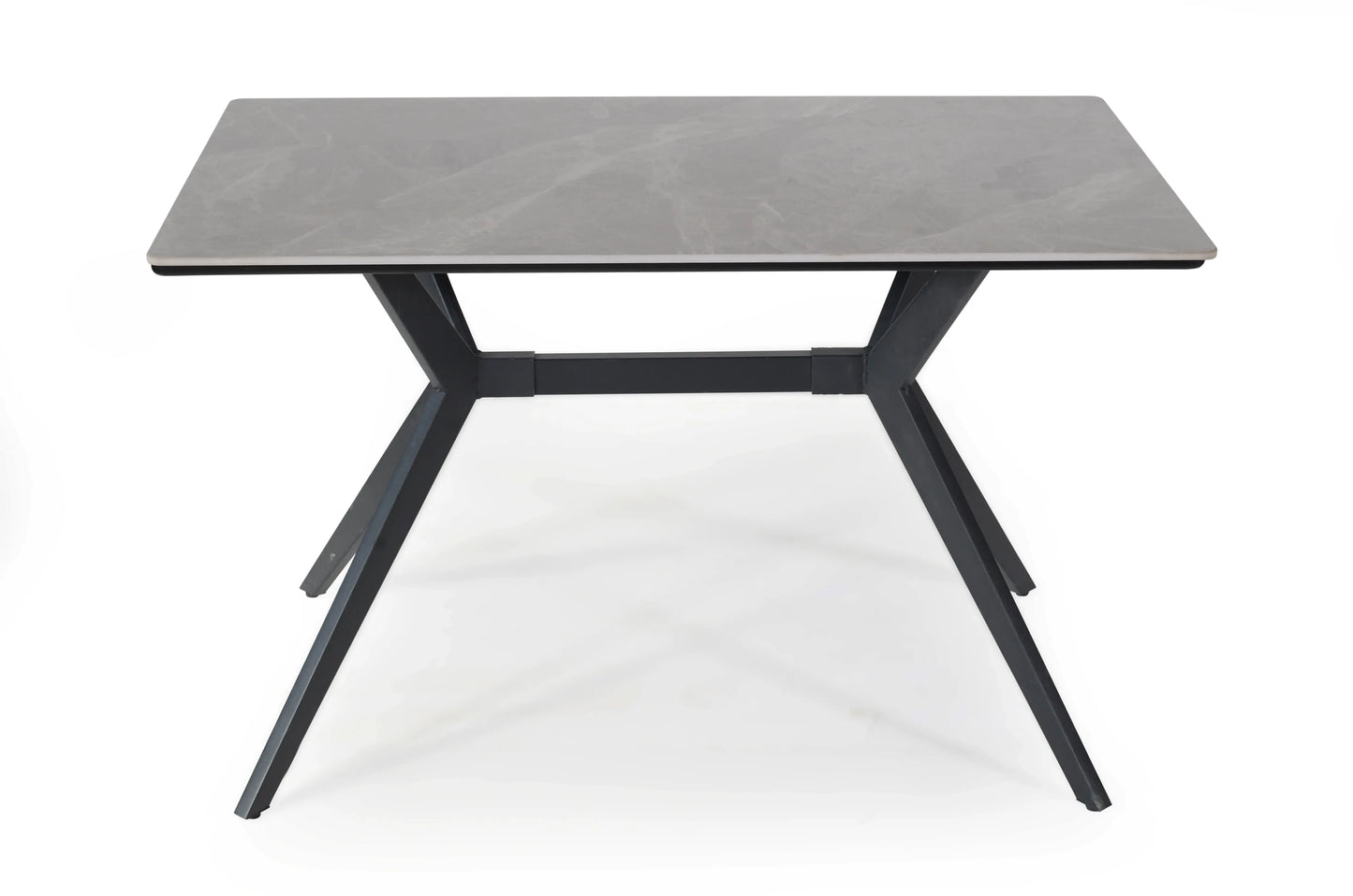 6 Seater dining table with Marble Finish top – Modern Rectangular Table with Iron Base FURNIZA