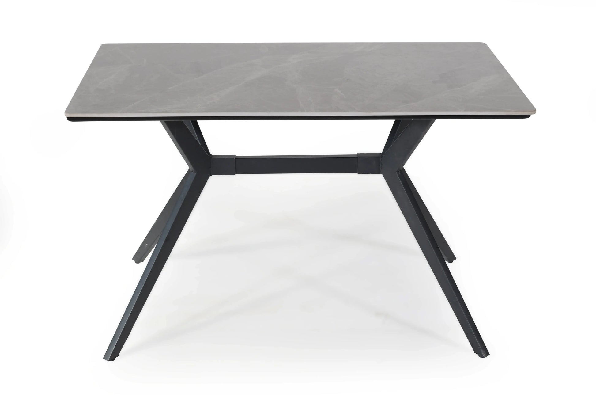 6 Seater dining table with Marble Finish top – Modern Rectangular Table with Iron Base FURNIZA