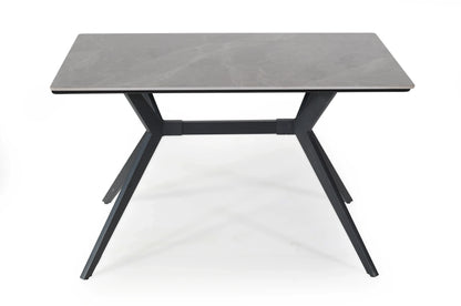 6 Seater dining table with Marble Finish top – Modern Rectangular Table with Iron Base FURNIZA