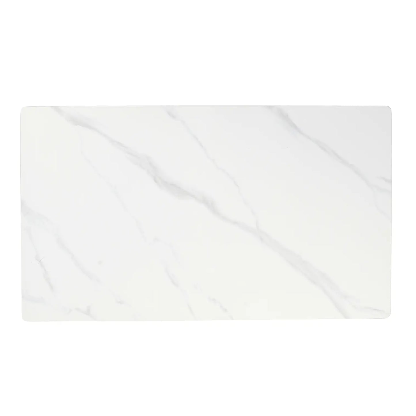 Marble Finish Dining Table – Modern Rectangular Table with Metal Legs FURNIZA
