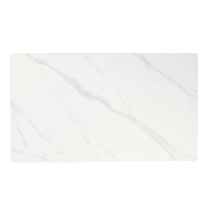 Marble Finish Dining Table – Modern Rectangular Table with Metal Legs FURNIZA