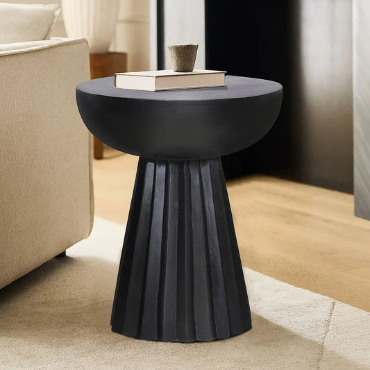 Modern Bold Black Side Table – Sculptural Accent Table - Furniza