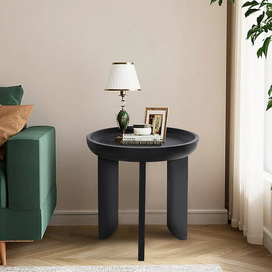 Modern Black Finish Side Table – Contemporary Accent Table - Furniza