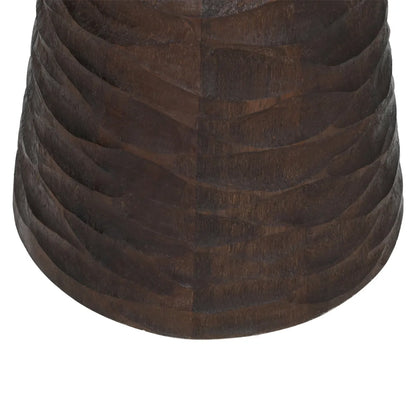 Hand-Carved Walnut Finish Side Table – Elegant Accent Table